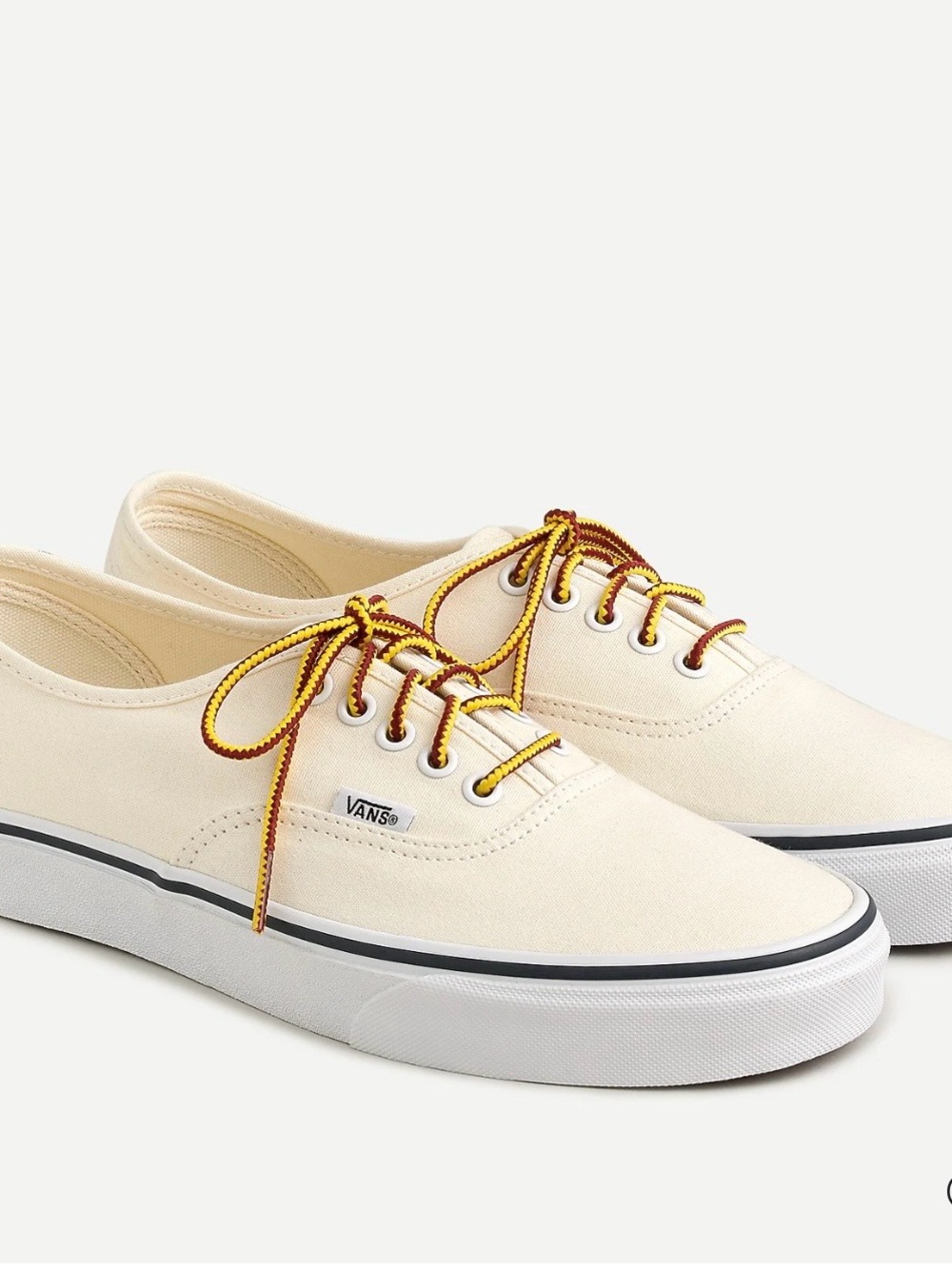 Vans White Canvas Low-Top Sneakers with Yellow Accents